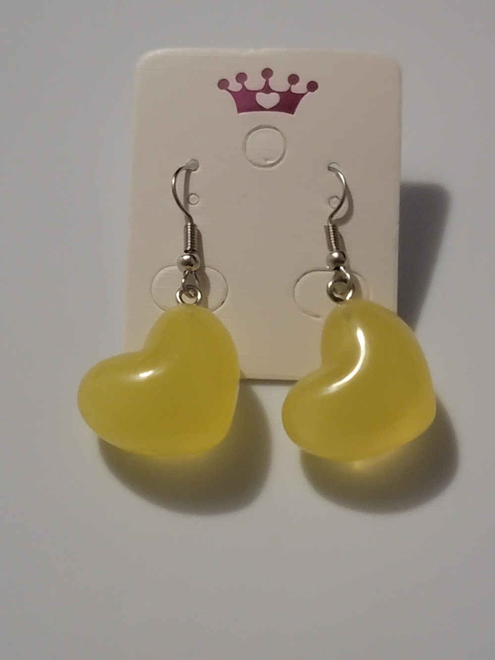 Yellow Heart Drop Earrings - Fashion Jewelry
